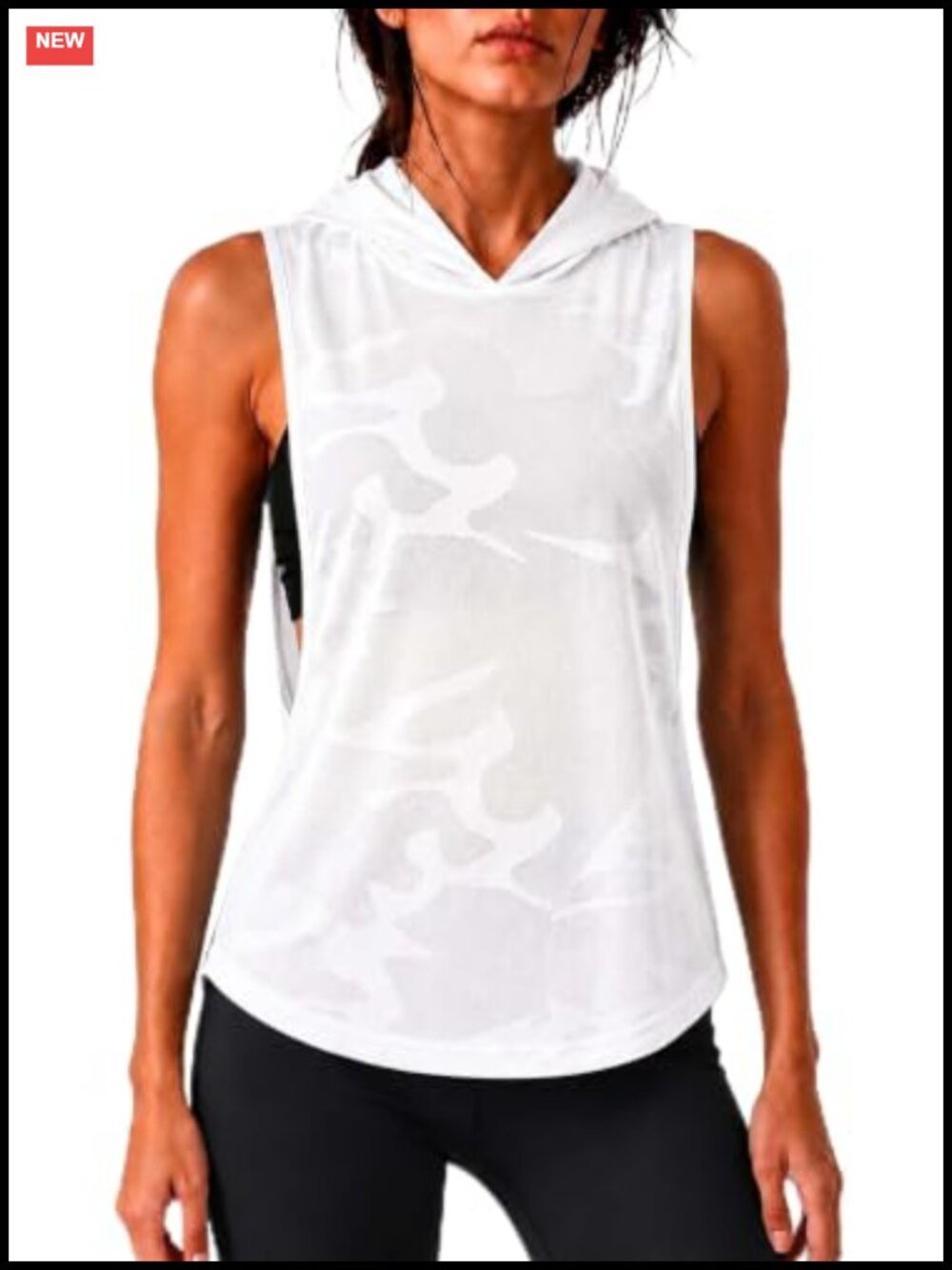 Women's Mesh Sleeveless Hoodie Tank Top Sheer Open Side Workout Top